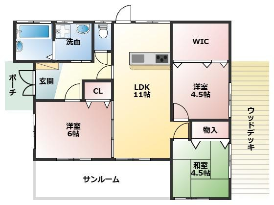 曽於市末吉町深川の中古一戸建の間取り