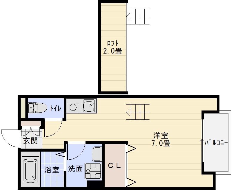 ベルリード柏原の間取り|ベルリード柏原（柏原市田辺）　賃貸ワンルーム
