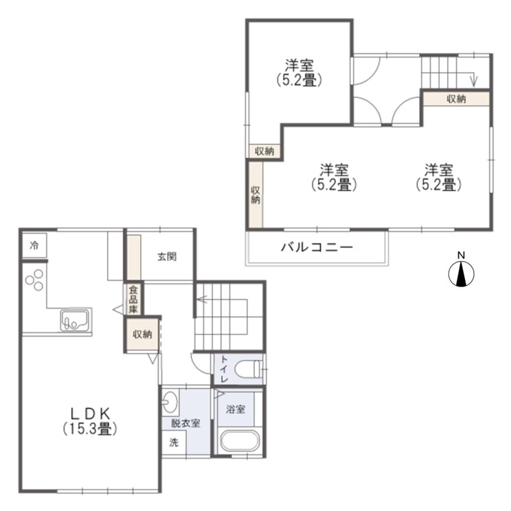 南手城町二丁目　戸建住宅の間取り