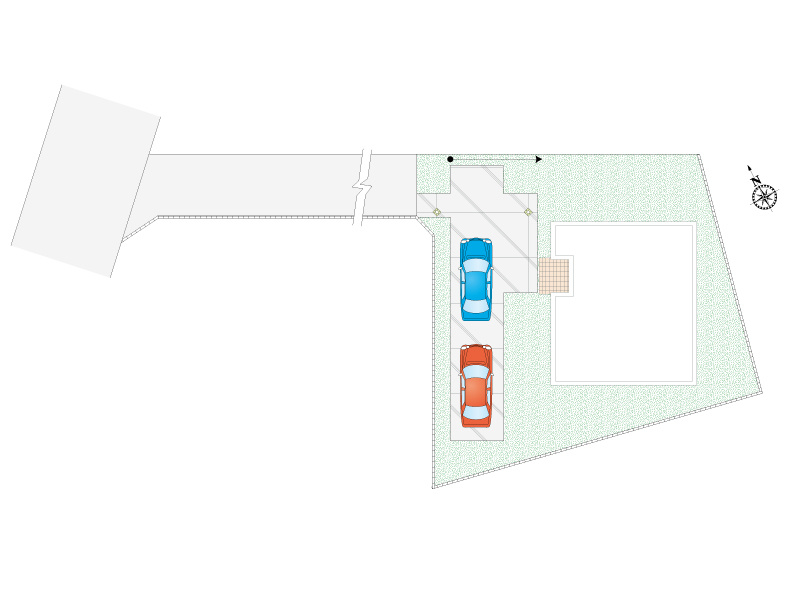 加羽ケ崎（全11区画）5号棟：敷地面積は93坪！駐車スペースは2台可で突然の来客時にも困りません！広いお庭でBBQや家庭菜園を楽しんでみませんか！