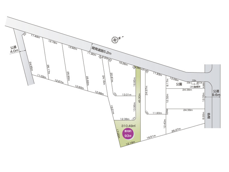 加羽ケ崎（全11区画）5号棟：敷地面積310.49㎡（93.92坪）