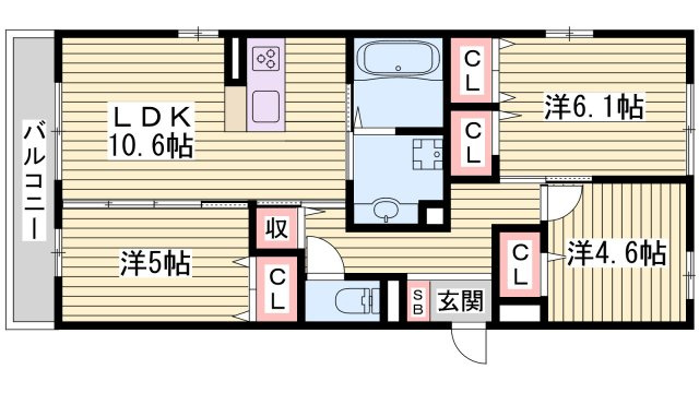 メゾン　ド　ラピスラジュリの間取り