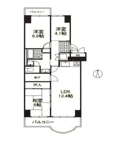 ユニハイム千里丘一号棟の間取り