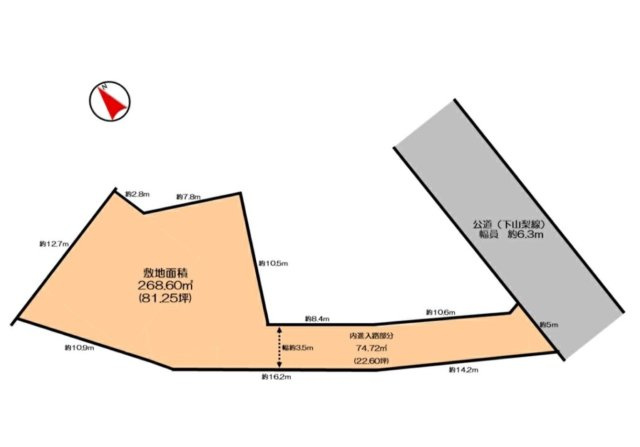 売土地　袋井市下山梨の土地図