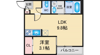 【間取り】 | GRANDTIC HAPPY八田 | 略図の為、現状優先