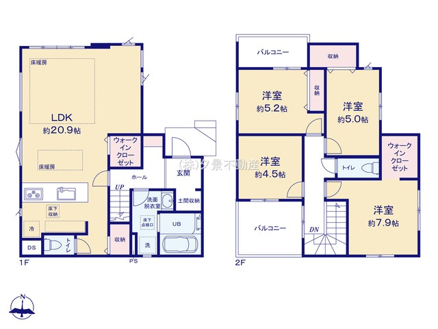 【間取り】 | 《仲介手数料無料》浦和区大東２丁目29-17(1号棟)新築一戸建てケイアイグレース