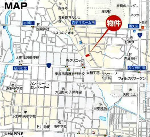 太田市下浜田町　いろどりアイタウン　全2棟の地図