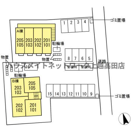 ラグナタウン西城 Ｂの区画図|配置図