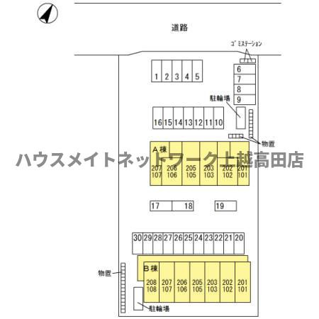 プランドール Ｂの区画図|配置図