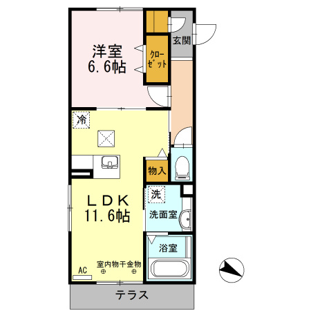 春日井市勝川町２丁目のアパートの間取り
