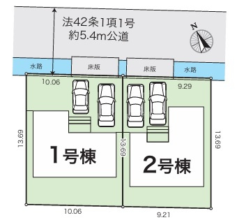 高見町　2号棟　新築戸建　太陽光発電システム【内覧可能】（全2棟）の区画図