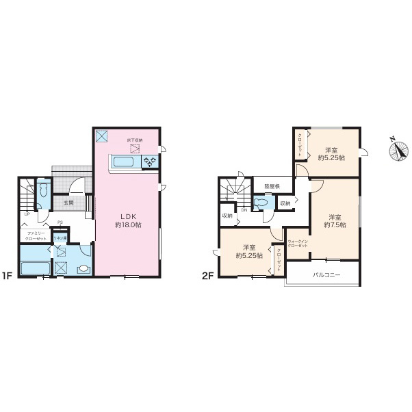 高見町　2号棟　新築戸建　【内覧可能】（全2棟）の間取り