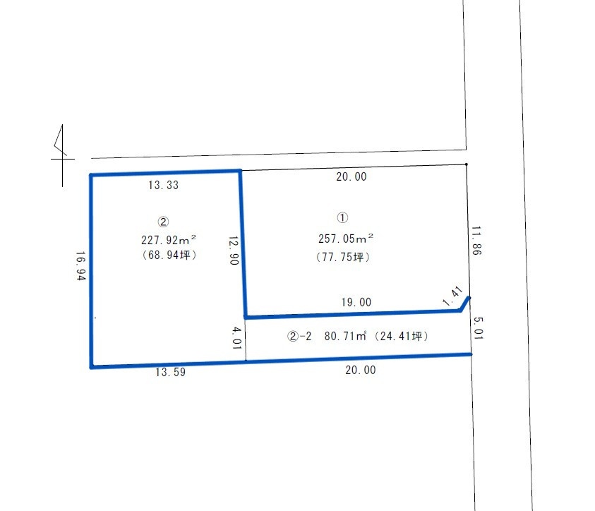 コンフォートヒルズ前橋東片貝町2期売地の土地図