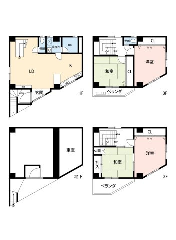倉石通４丁目中古戸建の間取り