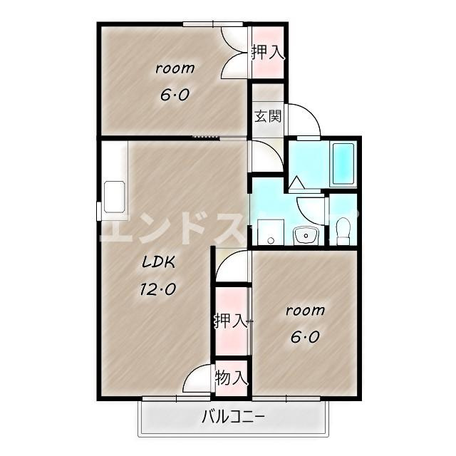 セジュール千木良　Ｇの間取り|高崎、前橋のお部屋探しはエンドスケープまで！お客様の理想お聞かせ下さい♪