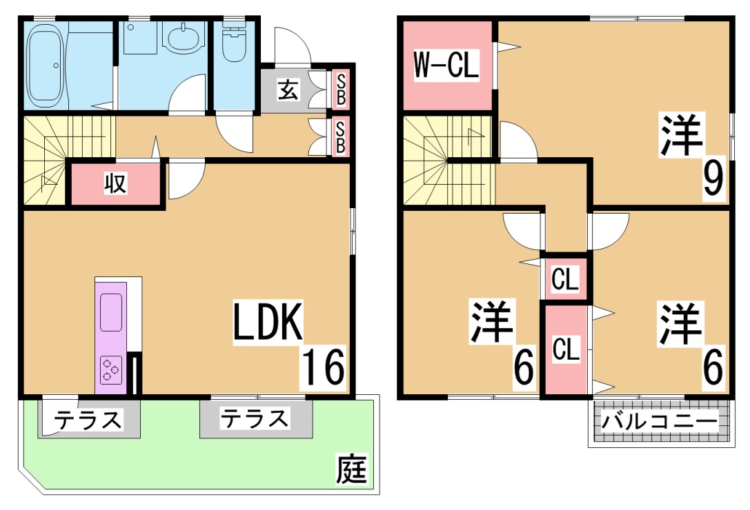 神戸市北区谷上西町のテラスの間取り