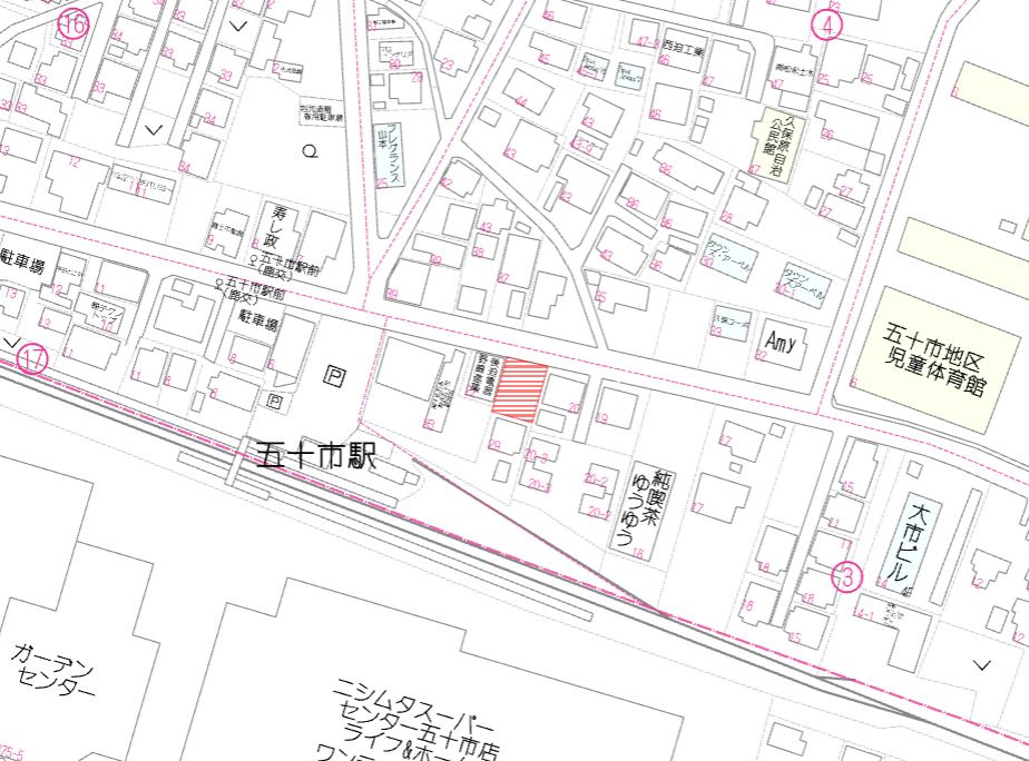 都城市久保原町の売地の土地図