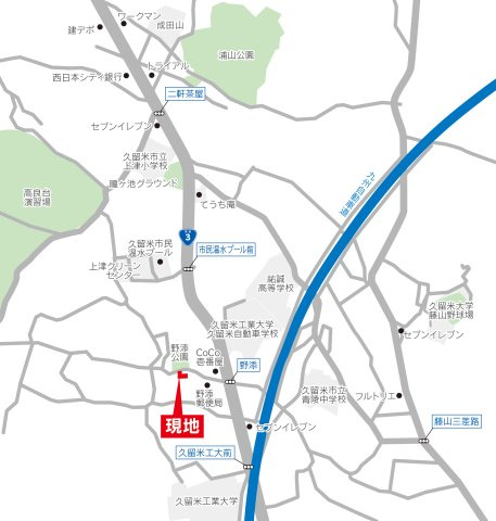 久留米市藤山町土地の地図