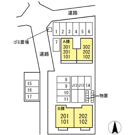 メゾンリヴェール Ａの区画図