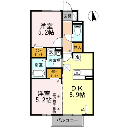 セジュール笹谷Ⅱの間取り