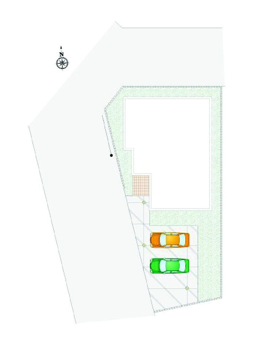 前橋市南町　1号棟　(平屋)新築住宅の区画図|駐車場3台以上ご用意しています！
来客時も重宝しますよ！