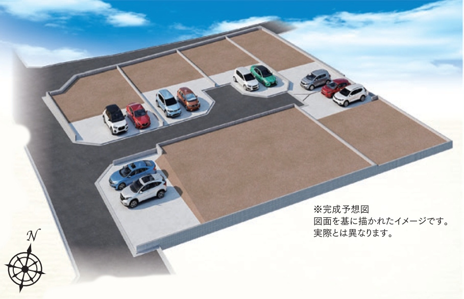 藤沢市今田　条件付き売地全5区画の外観パース