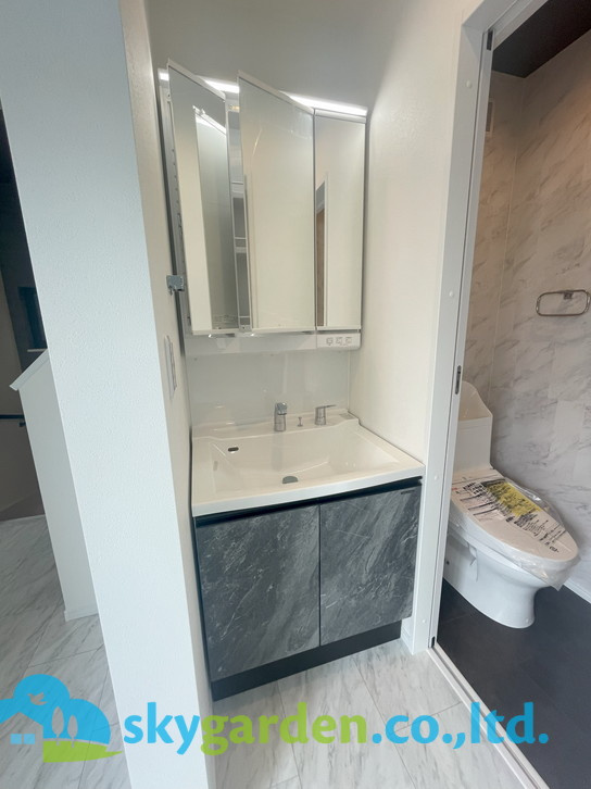 藤沢市鵠沼橘　新築戸建　全2棟A号棟の独立洗面台