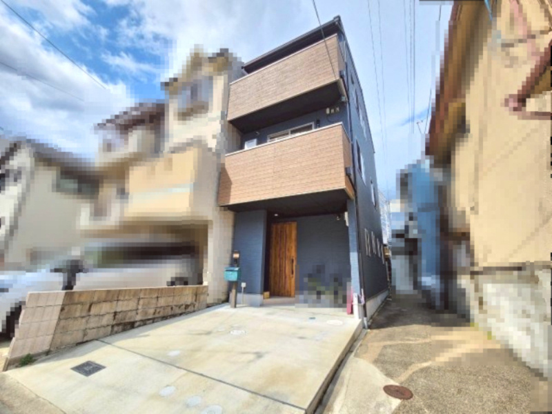 【成約済】向日市鶏冠井町荒内　の前面道路含む現地写真|北側通路のため、通風良好です！