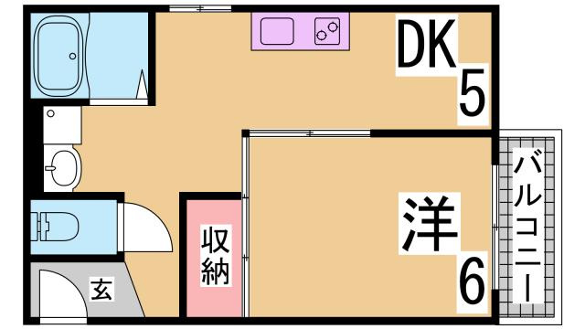 神戸市北区鈴蘭台南町２丁目の賃貸マンションの間取り