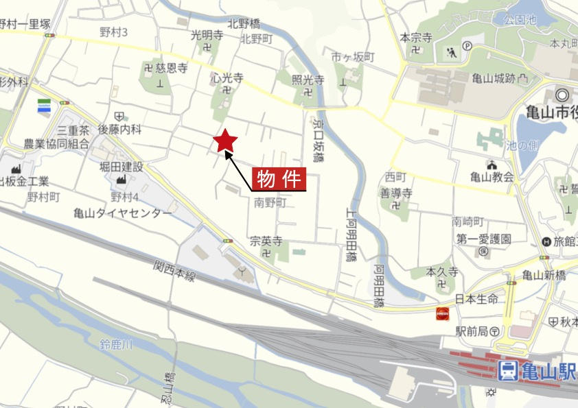 亀山市南野町の地図|広域Map