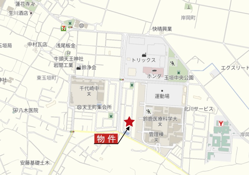 鈴鹿市岸岡町の地図|広域Map