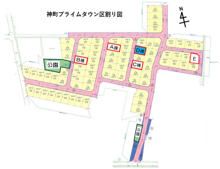 東根市神町西一丁目　神町プライムタウン【D棟】の区画図