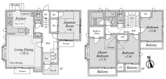 【間取り】 | 東大和市南街3丁目　中古戸建 | 4LDK　土地面積：125.42ｍ2　建物面積：99.78ｍ2