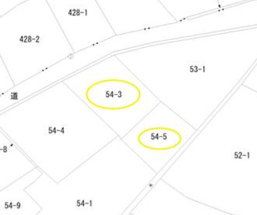 【土地図】 | 加古川市東神吉町天下原　土地 | 敷地76.5坪です。前面道路側は宅地ですが、奥は畑で宅地ではありません。