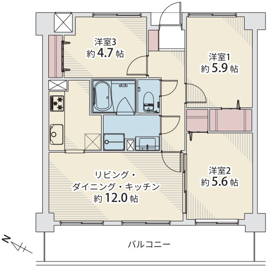 サーパス藤沢湘南台第２の間取り