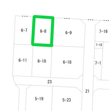 前橋市朝倉町三丁目売地A区画の区画図|公図をもとに作成しました。