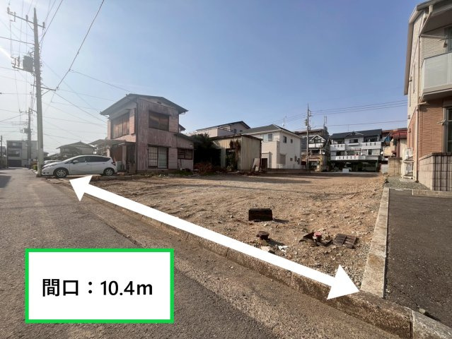 前橋市朝倉町三丁目売地B区画の前面道路含む現地写真