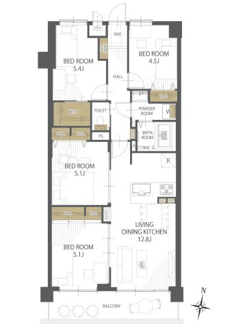 【間取り】ファミール大供西 