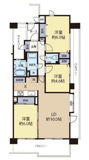 【間取り】 | ザ・ステイツ志木パークステージ　(志木本店) | 全室バルコニーに面した開放的な住空間です。