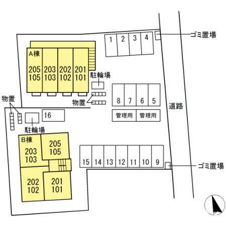 ラグナタウン西城 Bの区画図