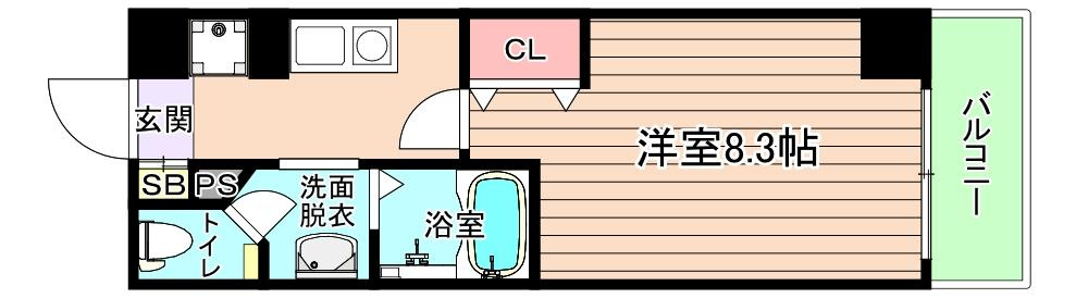 大阪市都島区片町１丁目の賃貸マンションの間取り