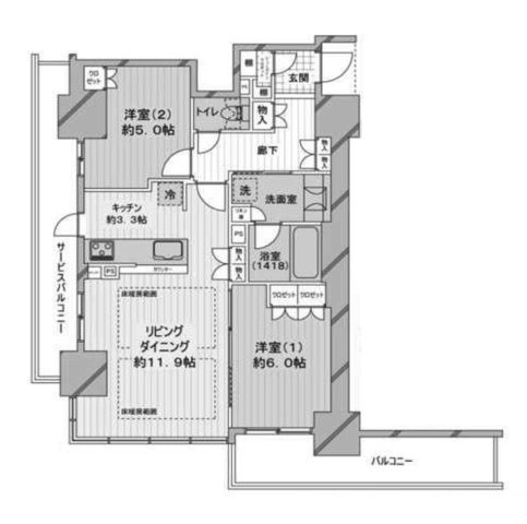 ブランズタワー・ウェリス心斎橋SOUTHの間取り