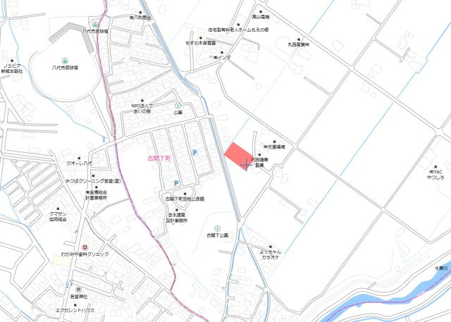 古閑下町　事業用地の地図