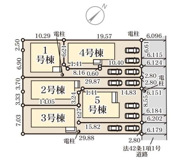 【区画図】 | 福岡市東区若宮4丁目第3　2号棟（全5棟）【仲介手数料無料・0円】 | 区画図です。2号棟