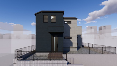 【外観パース】 | ◇◆東川島町 新築戸建て◆◇ | 【モデルハウス】◆一戸建てを中心とした街並みが整然と続き、周辺は高い建物が建っていないので、緑の多い閑静な趣を感じる環境です。街並みや周辺環境も重要なポイントです！！