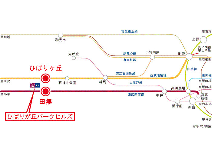 ＵＲひばりが丘パークヒルズ3-1号棟102号室の地図