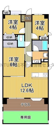 【間取り】 | ライオンズマンション此花 | 室内リフォーム済（令和６年１１月完了）
【リフォーム内容】
・キッチン、浴室、トイレ新調
・シューズボックス、建具、洗濯パン新調
・クロス、フローリング、クッションフロア貼替　等