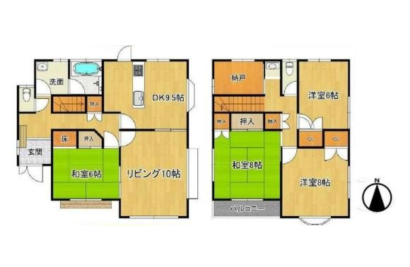 橋本市光陽台１丁目　中古戸建の間取り