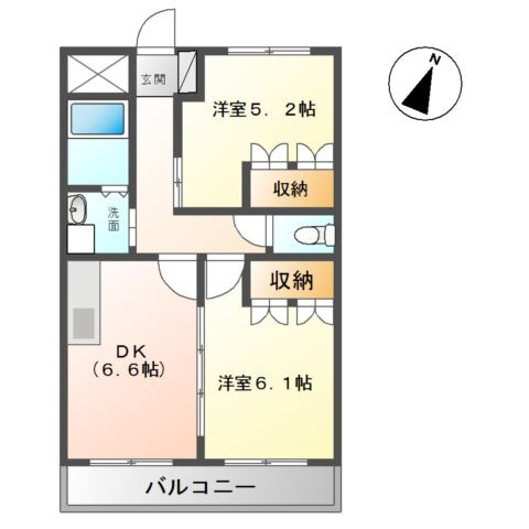 フィオーレツカサⅡの間取り