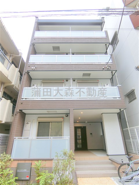 カンファタブル新蒲田の外観|2023年3月築　鉄骨造地上4階建て総戸数7戸　JR京浜東北線蒲田駅最寄りの東京都大田区新蒲田1丁目SECOMセキュリティー付Wi-Fiインターネット無料の人気賃貸物件
